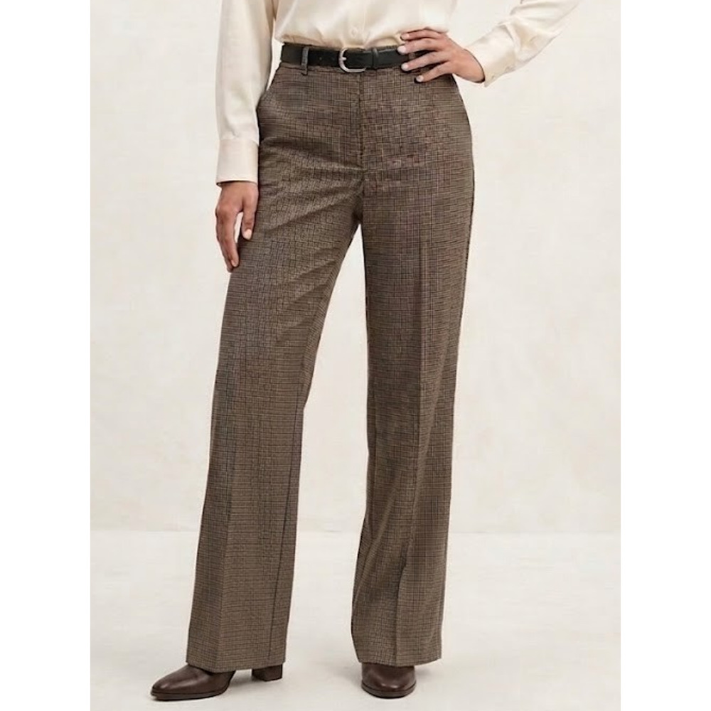 Brooks Brothers Tollegno 1900 Italian Wool Houndstooth Dress Pants Women 0 Small